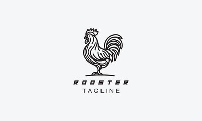 Rooster hen vector logo icon minimalistic design
