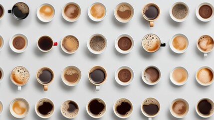  a group of cups of coffee sitting on top of each other.  generative ai