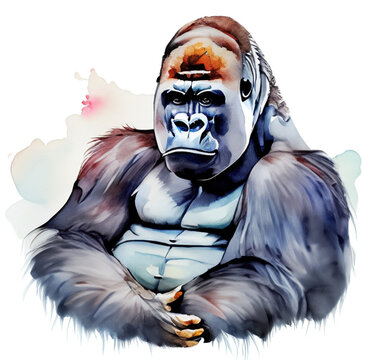 Namalowany goryl ilustracja