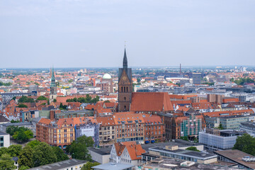 Naklejka na ściany i meble Stadt-Panorama von Hannover