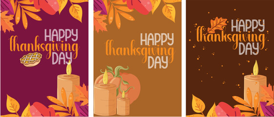 Happy Thanksgiving. Retro greeting card with ribbon and text happy thanksgiving. Old ribbon banner in engraving style for Happy Thanksgiving Day. Old school vintage ribbon. Vector Illustration