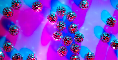 colorful holiday background with mirror balls