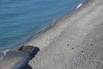
View of the large beach and coast line of Diamante, Diamante, District of Cosenza, Calabria, Italy, Europe.