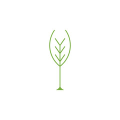 Leaf glass cup organic herbal plant green Logo Design, Brand Identity, flat icon, monogram, business, editable, eps, royalty free image, corporate brand, creative 
