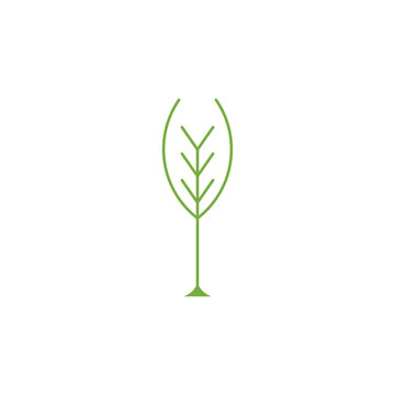 Leaf glass cup organic herbal plant green Logo Design, Brand Identity, flat icon, monogram, business, editable, eps, royalty free image, corporate brand, creative 