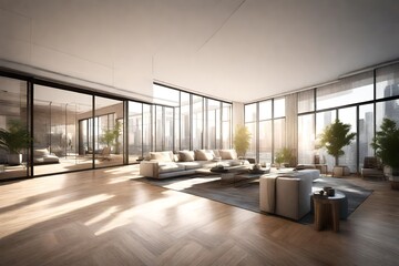 Fototapeta premium modern living room with window