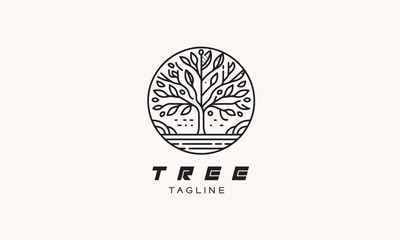 Nature plant and tree vector logo icon design