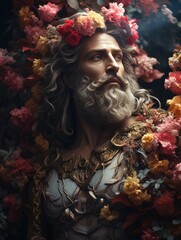 Dionysus Historical Old and Ancient Mythology - Olympic Gods. Greek rulers and lords , heavenly powers, kings. ancient third generation gods, supreme deities who dwelt mount olympus. - obrazy, fototapety, plakaty