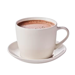 Fotobehang Hot chocolate drink with white cup isolated on transparent background. © Achira22
