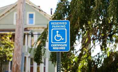 wheelchair accessibility sign against a modern cityscape, conveying equality and mobility for all