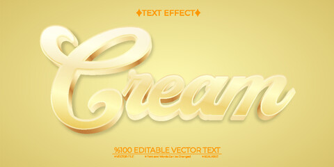 Smooth Cream Editable Vector 3D Text Effect