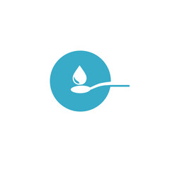 water drop in spoon, logo vector