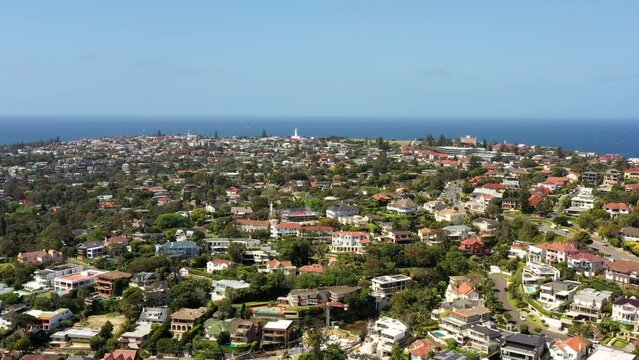 Watsons bay Vaucluse suburbs on South head in Sydney to ocean as 4k.
