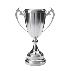 Silver trophy isolated on transparent background.