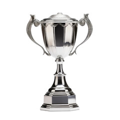 Fototapeta na wymiar Silver trophy isolated on transparent background.