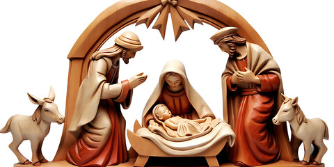 Christmas nativity figures, Holy family and shepherd