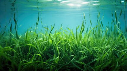 Underwater plants and grass