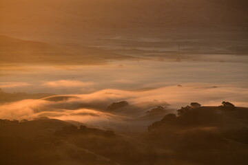 sunset in the mountains