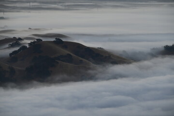 Fototapeta na wymiar fog on the foothill