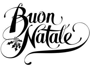 Buon Natale = Merry Christmas in Italian - custom calligraphy text