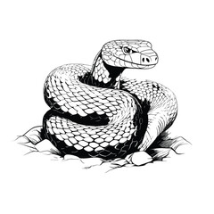 Hand Drawn Sketch Copperhead Snake Illustration
