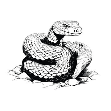 Hand Drawn Sketch Copperhead Snake Illustration
