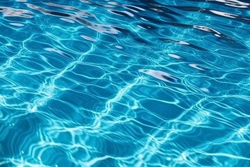 Fototapeta na wymiar Blue rippled water background. Swimming pool rippled water background.