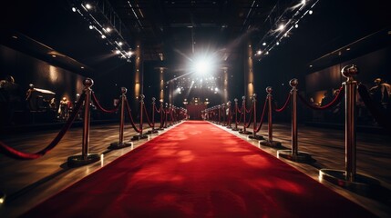 red carpet luxury on gala premier or top artist show with gold chain	
 - obrazy, fototapety, plakaty