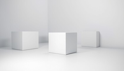 Three cuboids, art objects,, ai generated