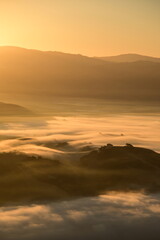 sunset over the valley