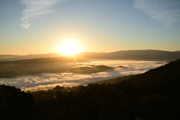 sunset over the mountains