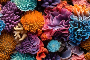 Fototapeten seamless pattern of a colorful coral reef © Karat