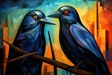 Cursed wereravens, trapped in a cycle of human and raven forms - Generative AI