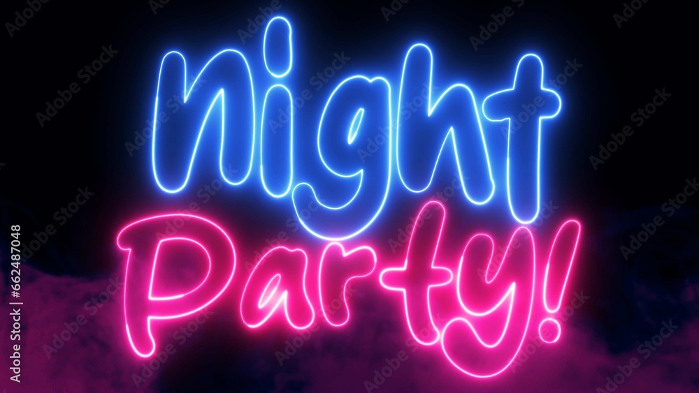 Poster horror night text font with light. luminous and shimmering haze inside the letters of the text horro