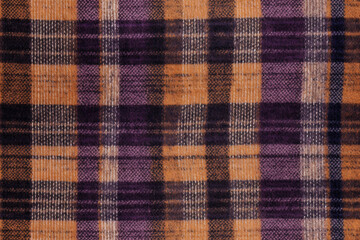 seamless pattern of checked textile - texture of a brown, beige and red fabric