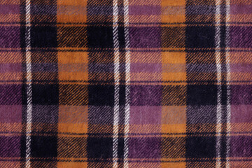 seamless pattern of checked textile - texture of a brown, beige and red fabric