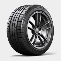 Obraz premium car wheel isolated on white background