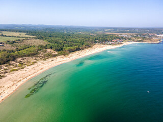 Aerial view of Black sea coast near Coral beach, Bulgaria