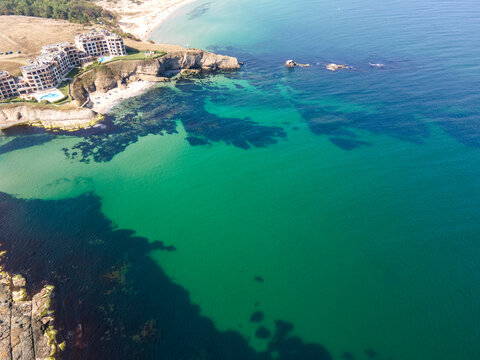 Aerial view of Black sea coast near Coral beach, Bulgaria