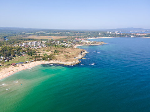 Aerial view of Black sea coast near Coral beach, Bulgaria