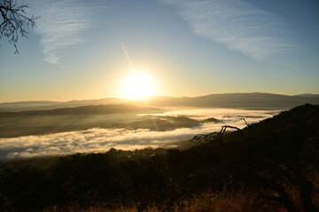 sunset in the mountains