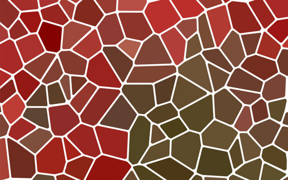 abstract vector stained-glass mosaic background - red and green
