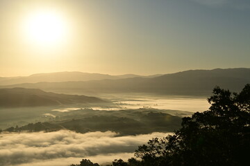 sunset on the valley
