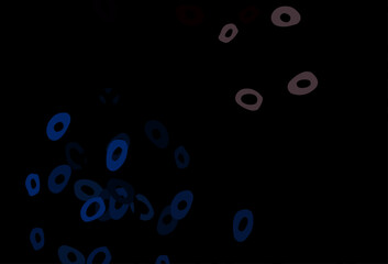 Dark Blue, Red vector background with bubbles.