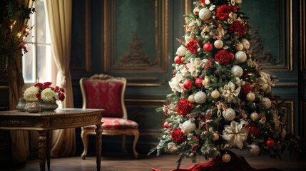 Fototapeta na wymiar decorated Christmas tree for Christmas celebration.