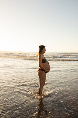 pregnant woman in the beach