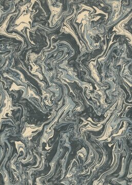 Antique Marbled Paper ephemera water marbling