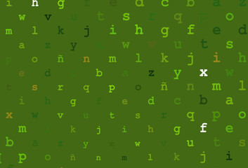 Light green vector template with isolated letters.