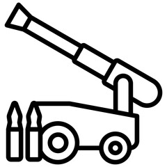 Artillery icon are typically used in a wide range of applications, including websites, apps, presentations, and documents related to military topics.