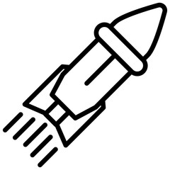 Missile icon are typically used in a wide range of applications, including websites, apps, presentations, and documents related to military topics.